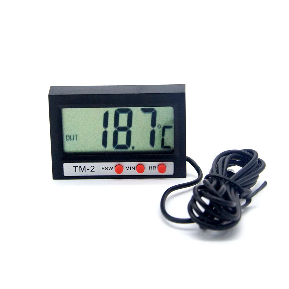 New LCD Digital Temperature Meter Home Indoor Outdoor Refrigerator Fridge Thermometer Weather Station with Clock -50℃~ 70℃