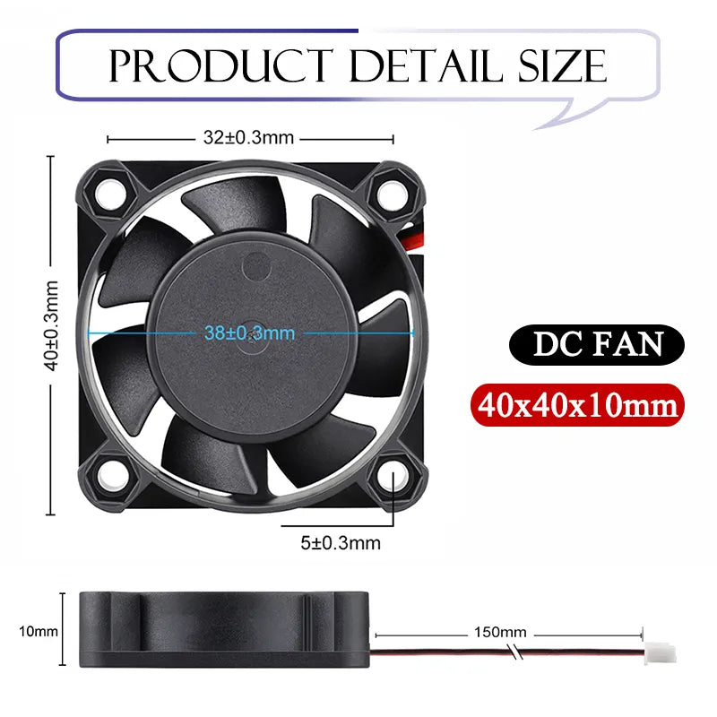 2Pcs Gdstime DC 24V 12V 5V 40mm x 40mm x 10mm 2-Pin Ball Bearing Computer PC Case Cooling Fan 4010