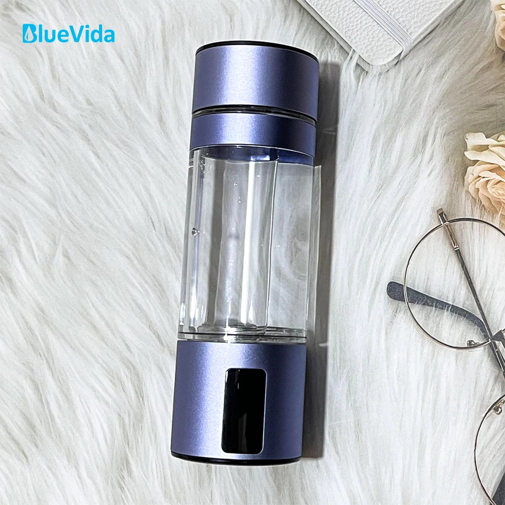 BlueVida Max 4500ppb DuPont N117 SPE/PEM Hydrogen Rich Water Bottle Generator Super Antioxidant ORP Can Breath H2 With Nose Kit