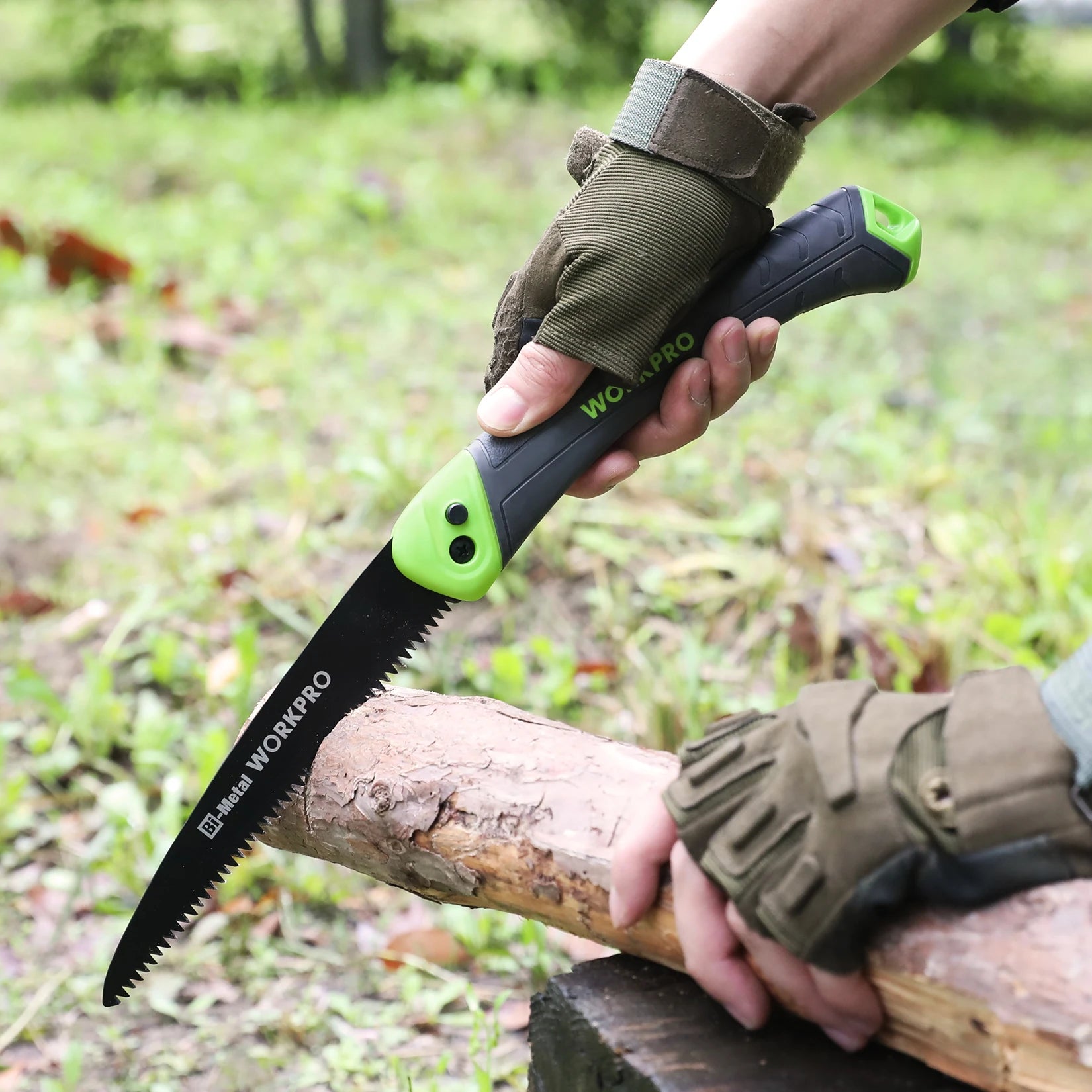 WORKPRO Folding punching Saw With 7 Inch Blade For Wood Branches Cutting Tree Trimming  Bamboo Pruning Bone Sawing