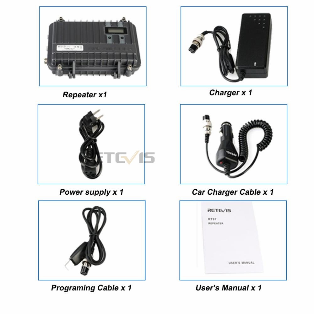 Walkie talkie Repeater Full Duplex Two Way Radio Repeater Mini Analogue Repeater Customizable RETEVIS RT97 10W UHF (or VHF)