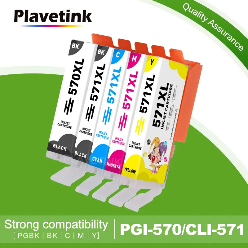 Plavetink 5 Color PGI 570 CLI 571 Printer Ink Cartridge Compatiable For Canon PIXMA MG5750 MG5751 MG5752 MG6850 MG6851 Printer