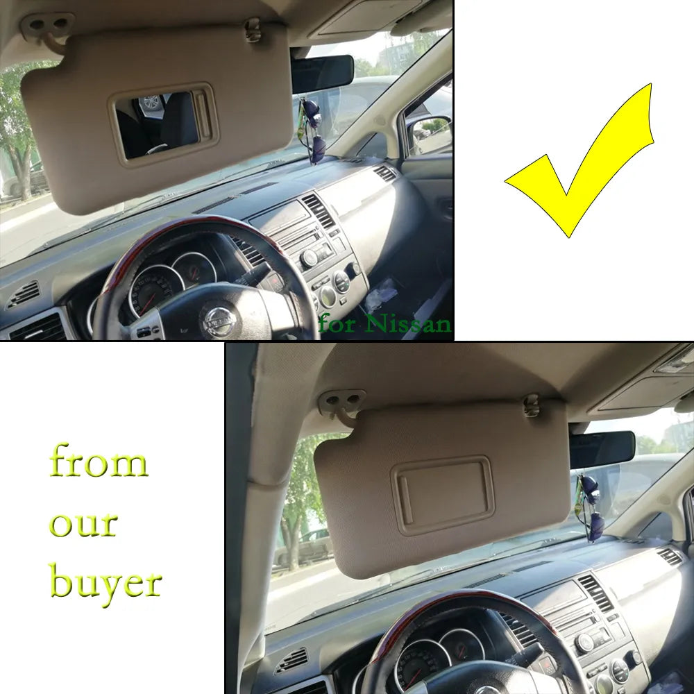 Sun Visor For Nissan Tiida 2005 2006 2007 2008 2009 2010 Interior Front Windscreen Panel Sunvisor with Makeup Mirror Accessories