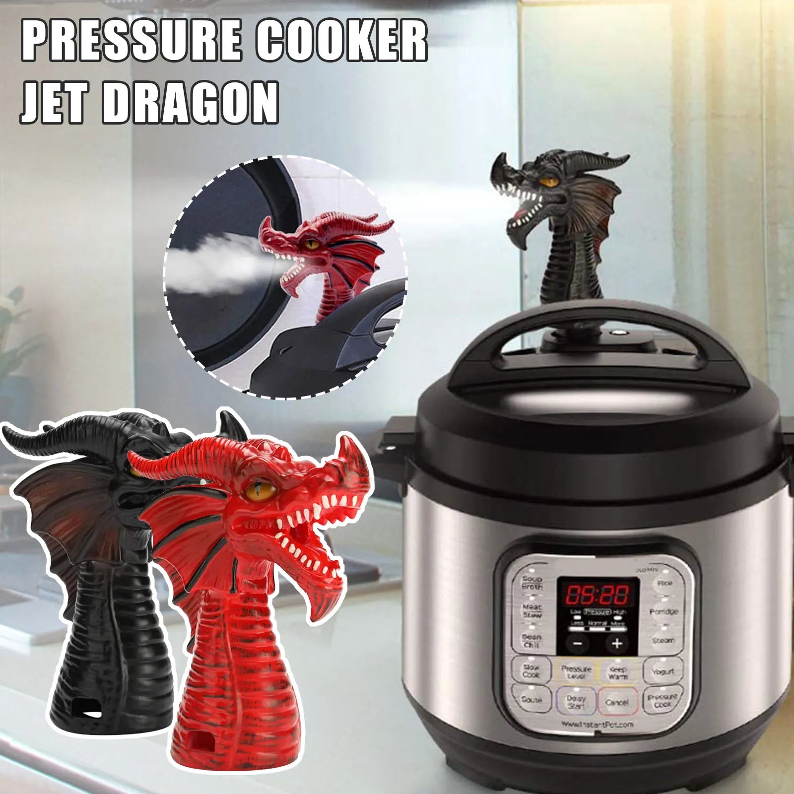 Fire-breathing Dragon Steam Release Accessory Steam Diverter for Pressure Cooker Kitchen Supplies