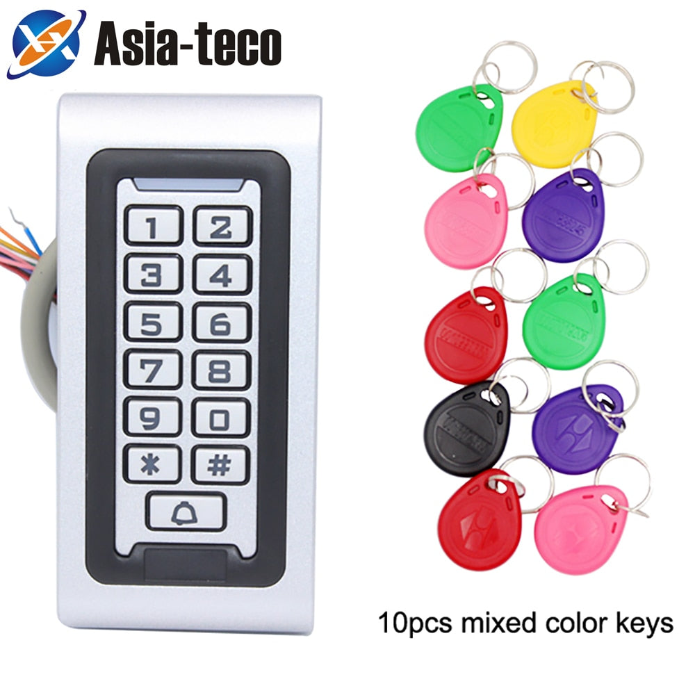 Waterproof Backlight RFID Door Access Control Reader Keypad 1000 Users Doorbell 125KHz EM Card Gate Opener Smart Electric Lock