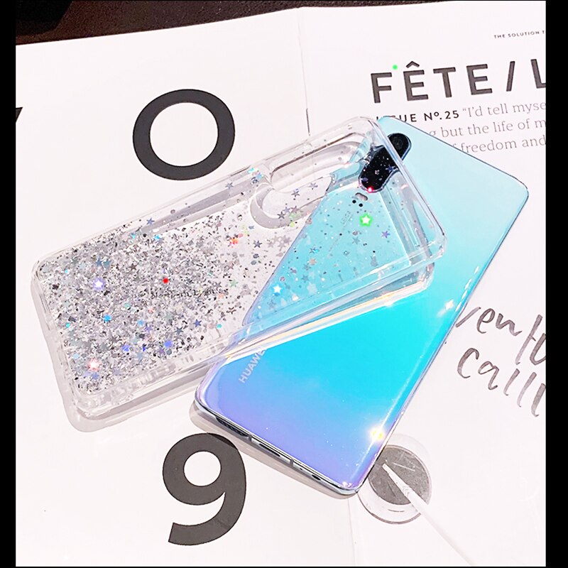 Luxury Glitter Case For Huawei P30 P20 P40 Pro Plus Mate 20 Pro Lite Nova 5T P Smart 2019 2021 TPU Transparent Cover Case