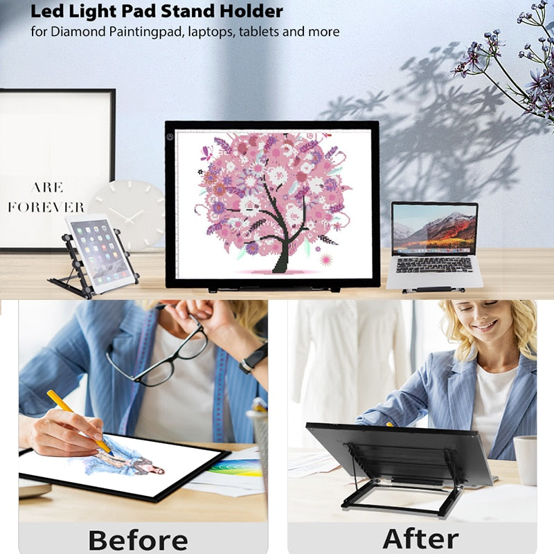 Folding Stand Diamond Painting Light Pad Holder 5D Diamond Painting Accessories Light Box Table Tracing Drawing Board Holder