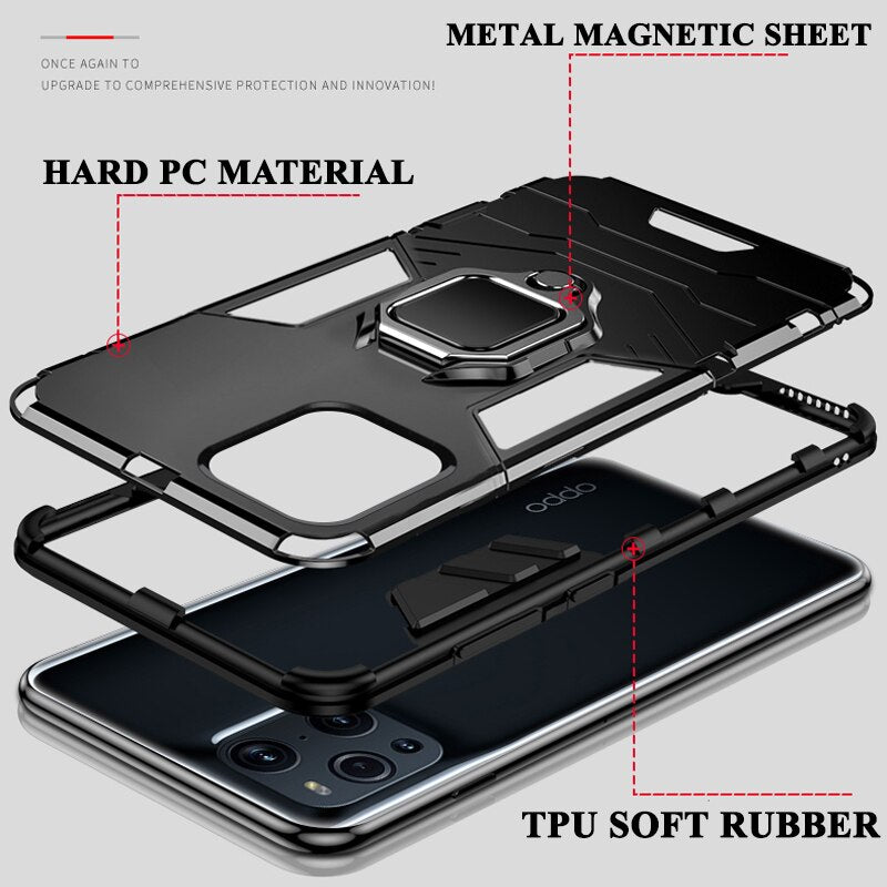 Shockproof Case for OPPO Find X3 Lite X2 Pro Reno 5 6 6Z 5Z 5F 5Lite Realme GT Neo 2 Master Edition 5G Phone Cover Armor Coque