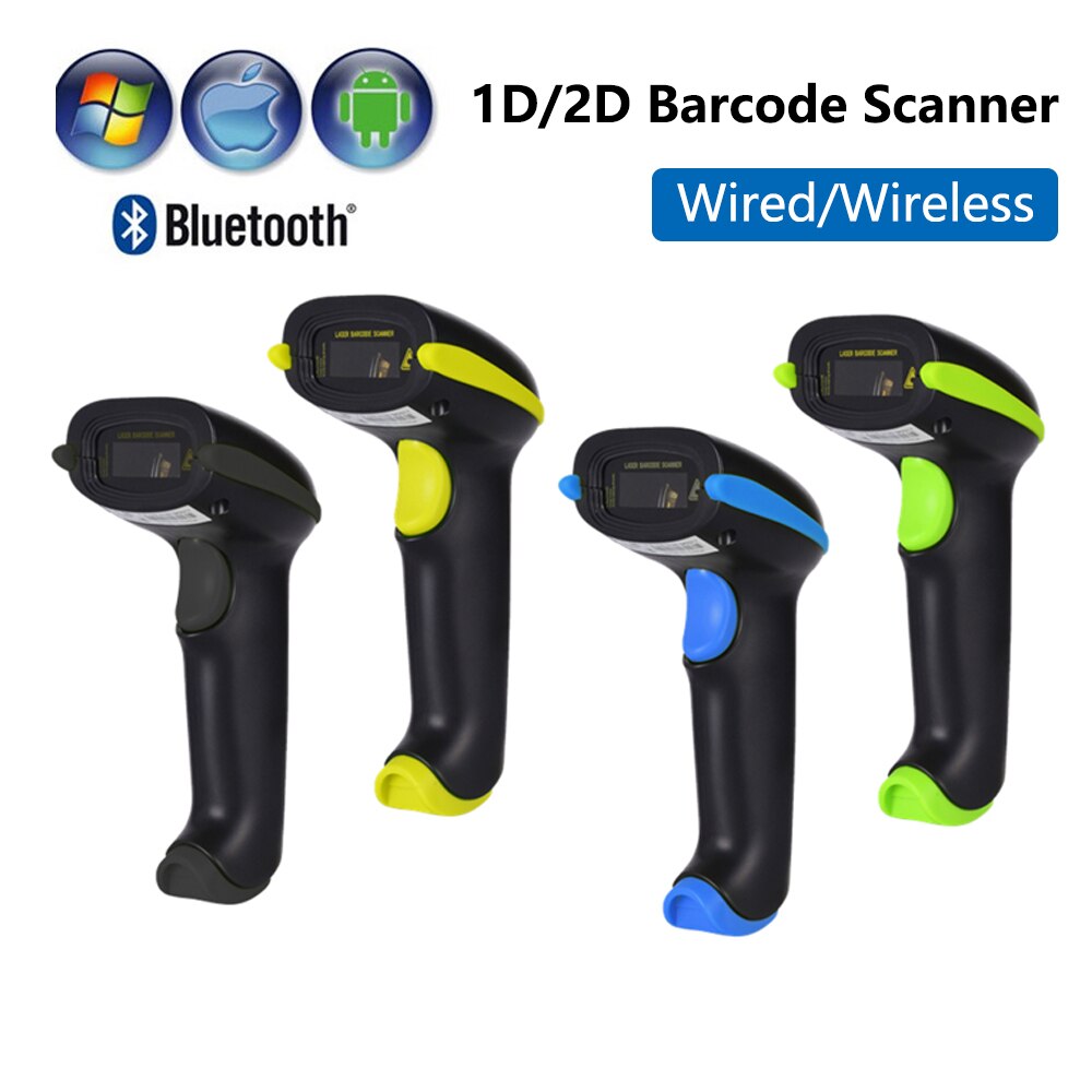 Cheapest 1DLaser Handheld Barcode scanner Wired Barcode Reader with USBinterface Wireless Barcode Scanner with Memory Gun Reader