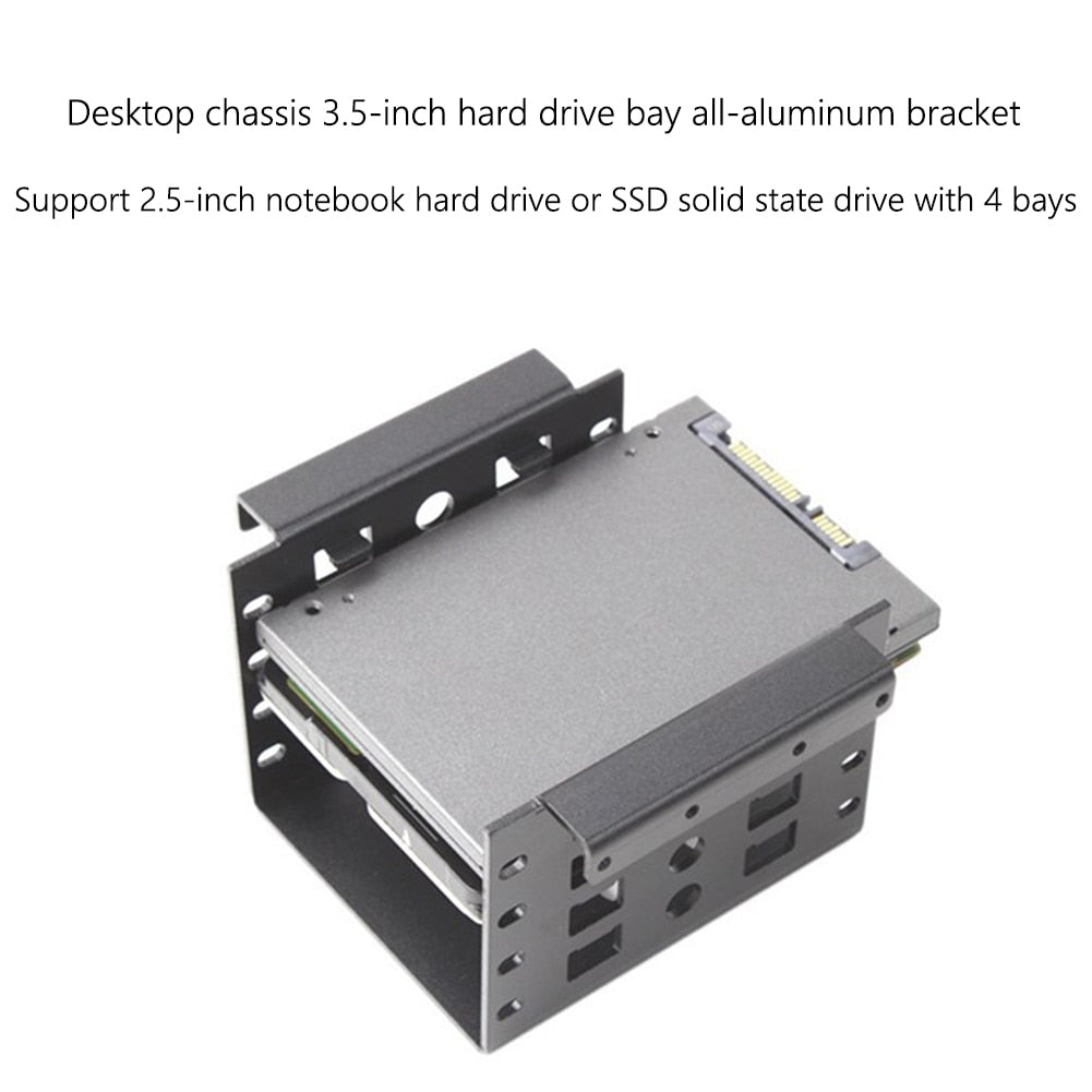 4 Bay 2.5 inch to 3.5 inch SSD Hard Drive Enclosure Chassis Internal Mounting Adapter Bracket For PC Computer Tray Holder