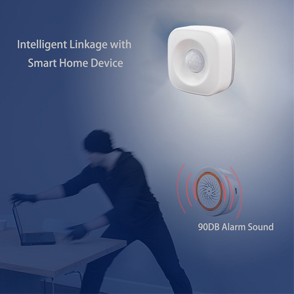 Alexa Tuya ZigBee WiFi Motion PIR Sensor Detector Alarm Smart Life APP Wireless Home Security System Human Body Movement Detect