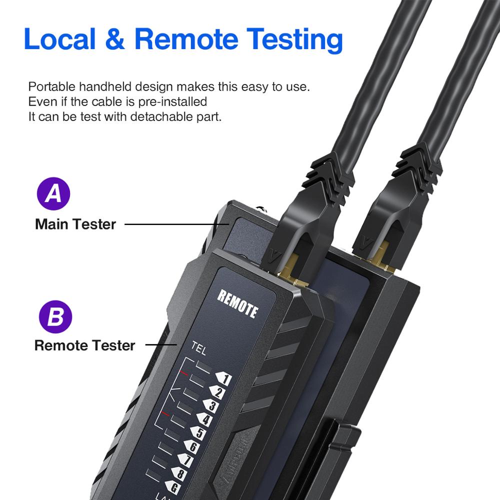 AMPCOM Network Cable Tester,  LAN Phone Wire Tester Tool Networking Tool Ethernet Repair For RJ45/RJ11/RJ12/CAT5/CAT6/CAT7/CAT8