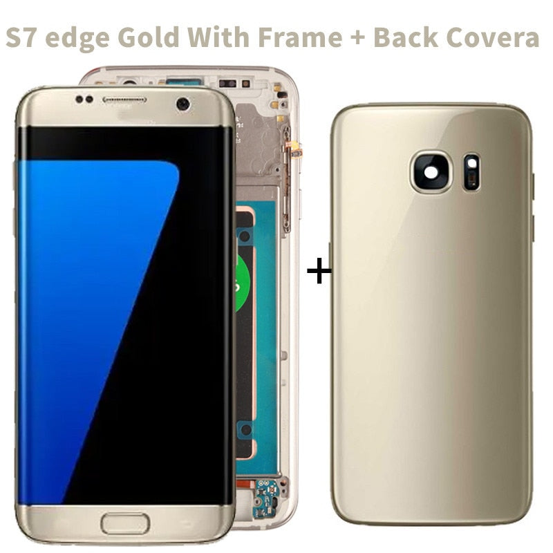 5.5'' Super Amoled LCD For Samsung Galaxy S7 edge LCD G935 G935F Touch Screen Digitizer Assembly Replacement With Burn Shadow