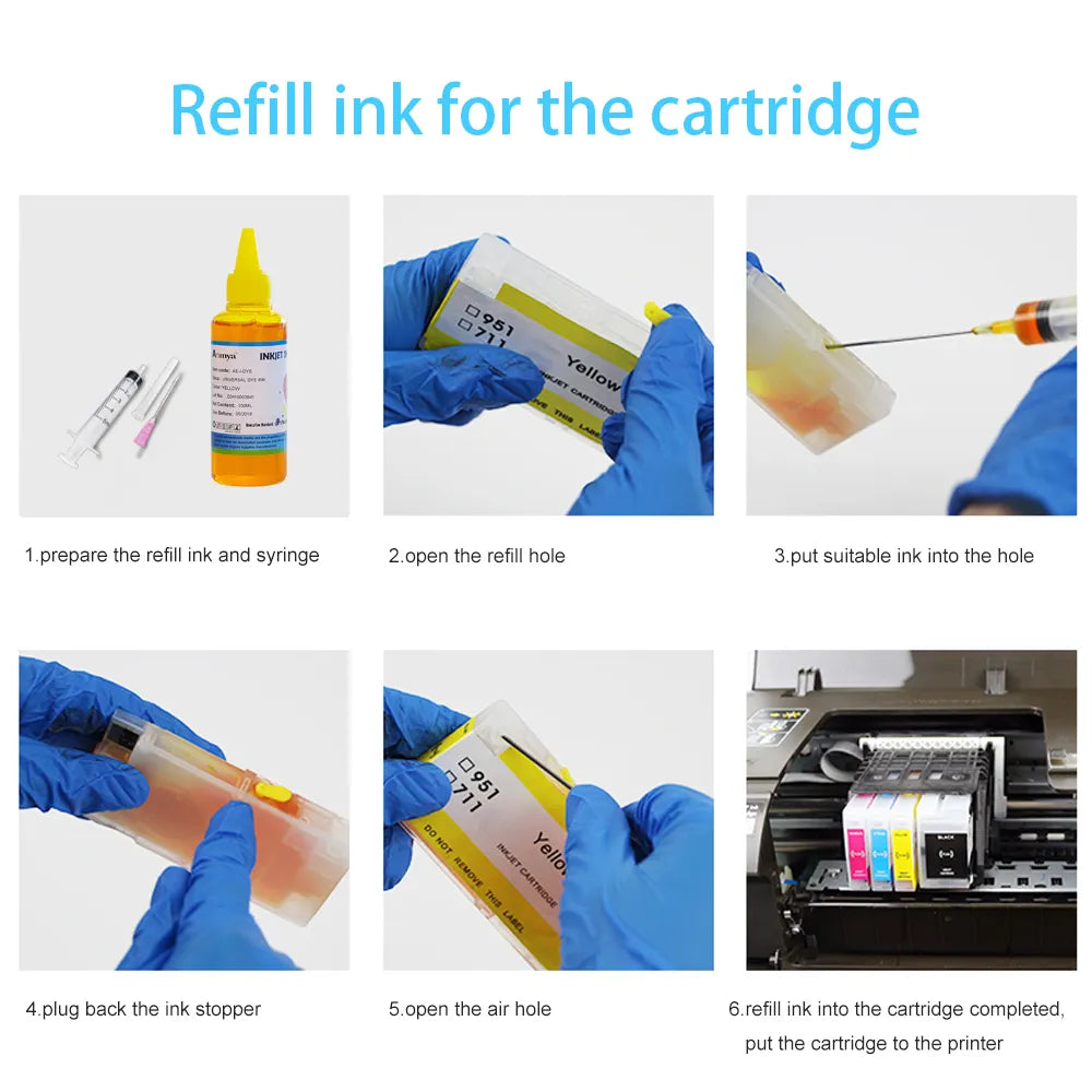 100ml Dye Ink Refill Kit for Epson Canon HP Brother Lexmark DELL Kodak Inkjet Printer CISS ink Cartridge 4 Colors dropshipping