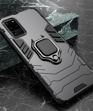 KEYSION Shockproof Armor Case for Samsung Galaxy S20 S20 Plus S20 Ultra Ring Holder Stand Phone Back Cover for Samsung S20+ S20