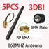 868MHz 915MHz lora Antenna 3dbi SMA Male Connector GSM 915 MHz 868  IOTantena antenne waterproof +21cm RP-SMA/u.FL Pigtail Cable