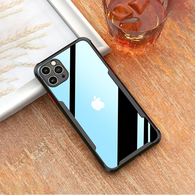 Luxury Shockproof Frame Clear Phone Case For iPhone 11 12 Pro X XS Max Mini XR 8 7 Plus SE2 Transparent Silicon Protection Cover