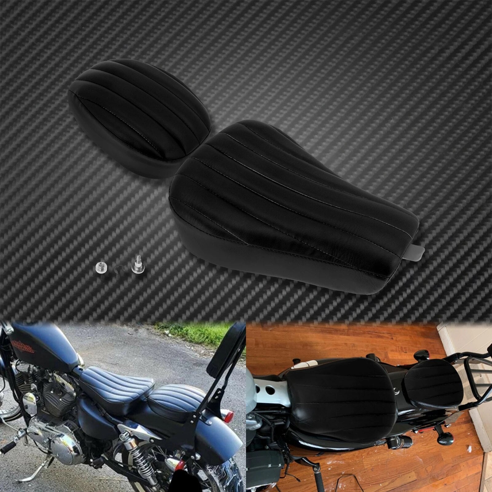 Motorcycle Front Rear Driver Passenger Solo Seat Leather Pillow Cushion For Harley Sportster Forty Eight XL1200X 10-15 XL1200V