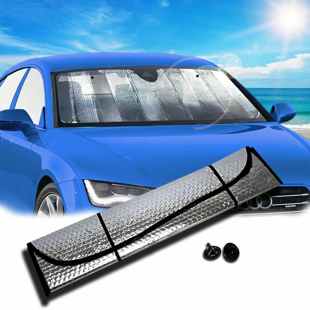 Silver Car SUV Windshield Windscreen Sun Shade Sunshade Visor Reflective Thermal Screen Auto Accessories