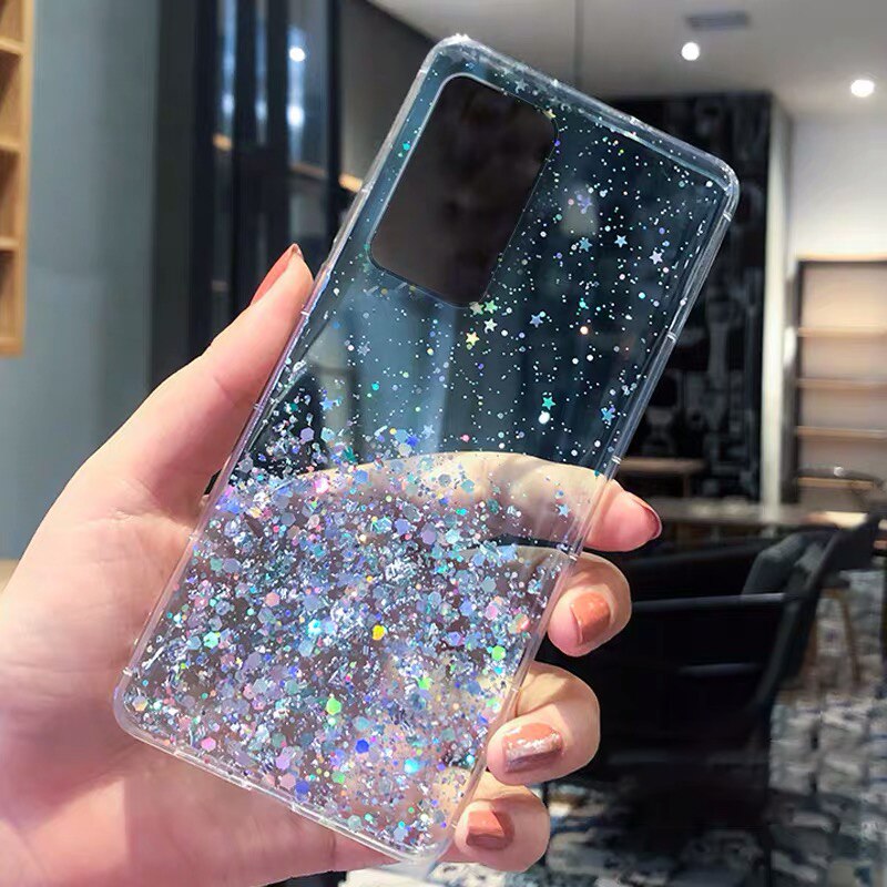 Luxury Glitter Case For Huawei P30 P20 P40 Pro Plus Mate 20 Pro Lite Nova 5T P Smart 2019 2021 TPU Transparent Cover Case