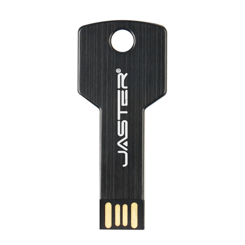 JASTER Metal key Shape USB Flash Drive Pen Drives Custom logo Memory Stick Real Capacity U Disk 4G 8G 16G 32GB 64GB 128GB