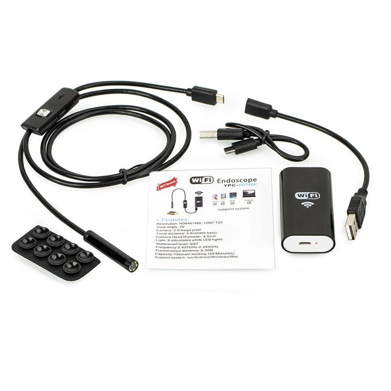 Car Endoscope Camera Diognostic Tool Soft Tube Inspection IP Camera Android IOS Phone Control Wifi Endoscope Camera