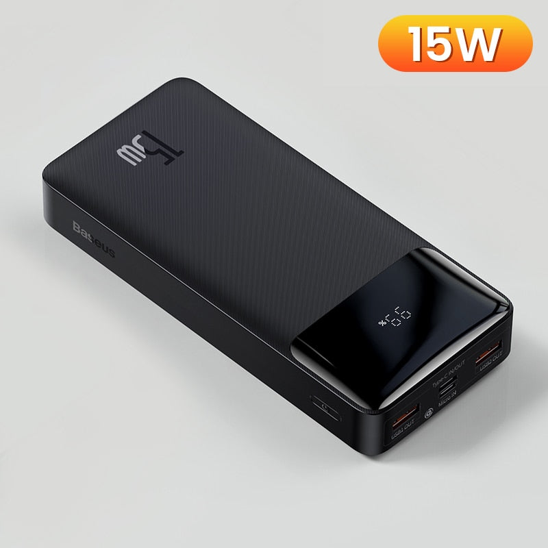 Baseus 30000mAh Power Bank PD 20W Portable Charging External Battery Charger Pack 20000mAh Powerbank For iPhone Xiaomi PoverBank