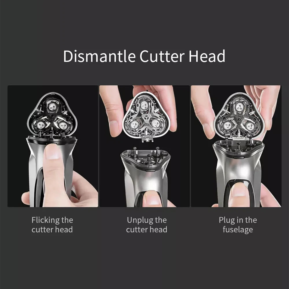 ENCHEN BlackStone Replacement Shaver Head Black Silver 3D Floating Cutter Head Waterproof Stainless Steel Razor Blade