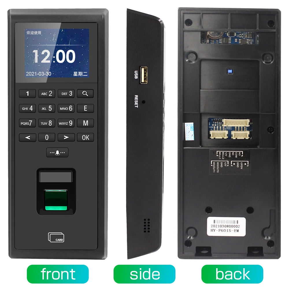 Biometric Fingerprint Employee Time Attendance Machine Access Control RFID Card 125KHZ Standalone Keypad TCP/IP or USB port