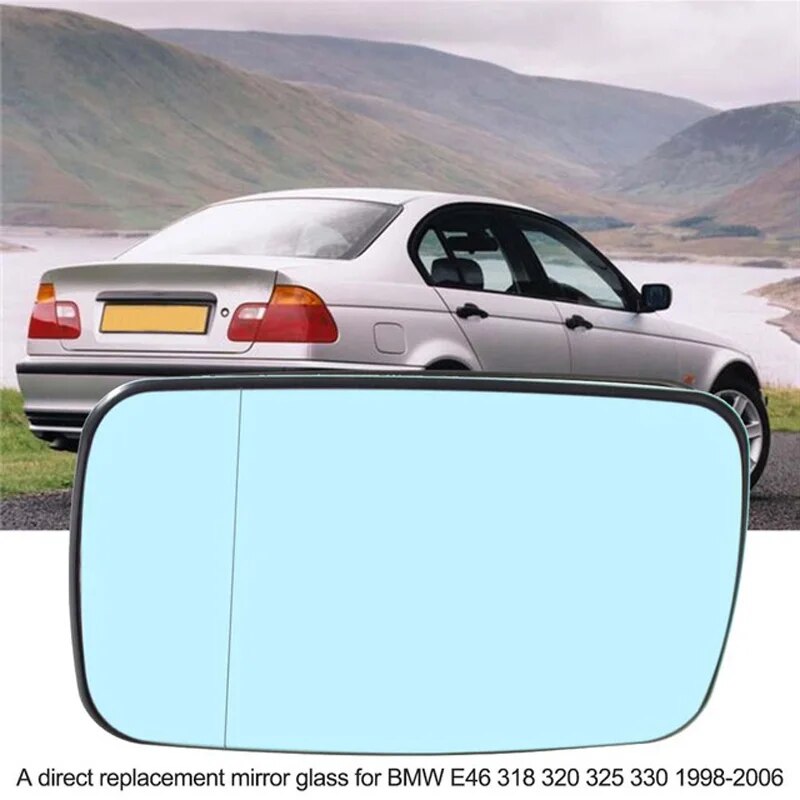 Heated Side Rearview Mirror Glass Heater Anti-fog Defrosting Door Wing Mirror Sheet Fit For BMW E46 1998-2006