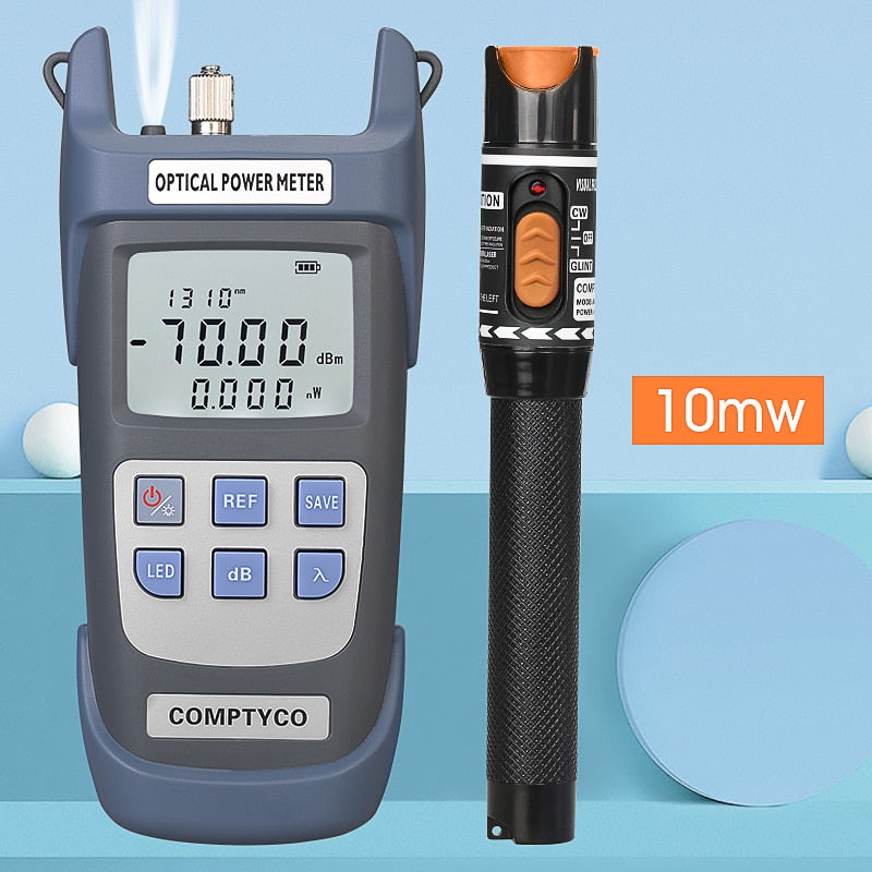 FTTH Fiber Optic Cable Tester Tool Kit (Optional) Optical Power Meter(OPM -70 ~+10dBm)&Visual Fault Locator(30/1/10/20/50mw VFL)