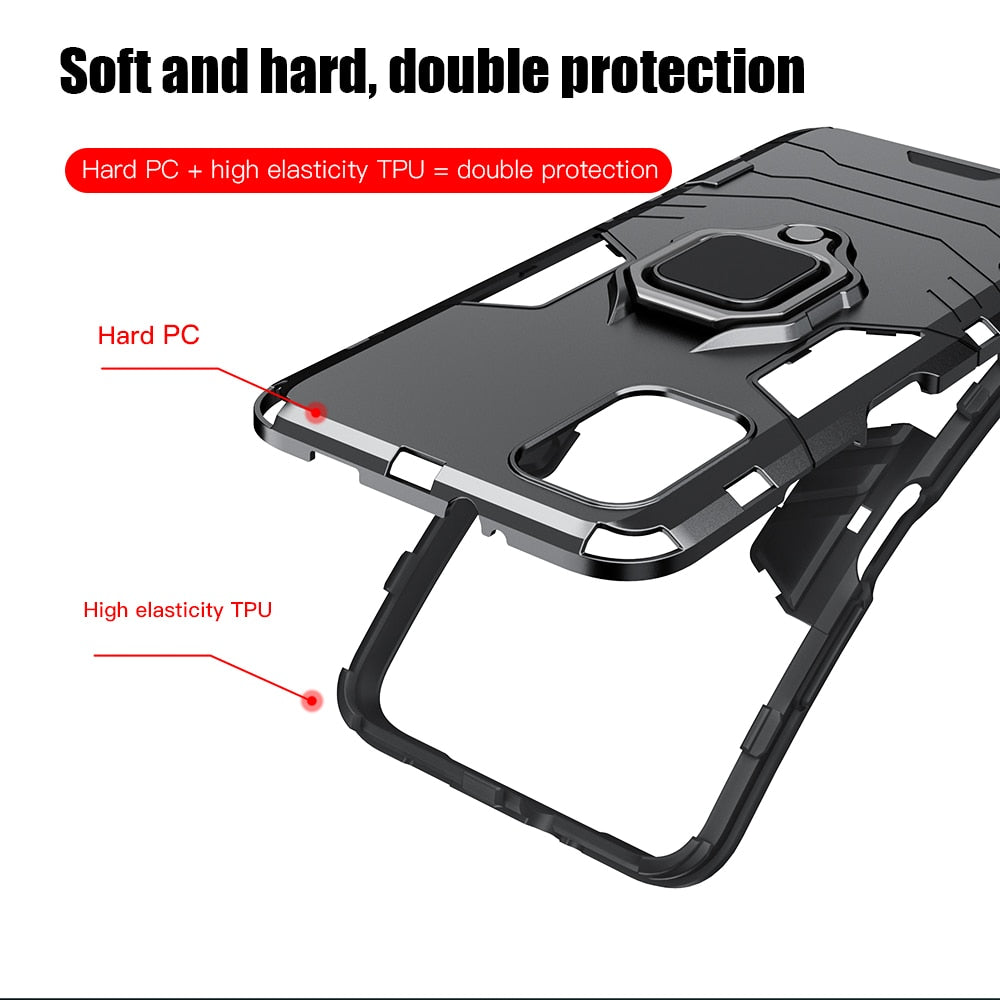 KEYSION Shockproof Case for Xiaomi POCO M3 M4 Pro 5G F3 GT F2 Ring Stand Phone Back Cover for POCO X3 NFC X3 Pro X4 GT X4 Pro 5G