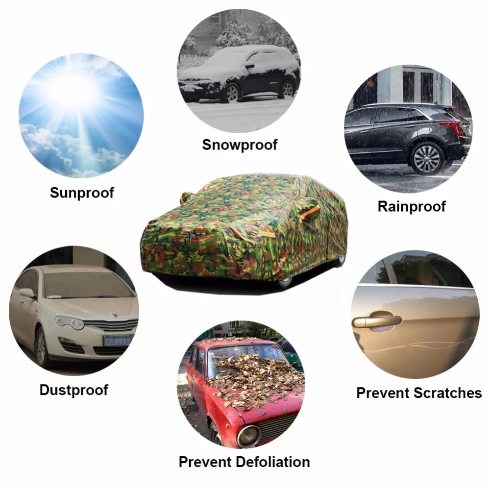 Kayme waterproof camouflage car covers outdoor sun protection cover for Mercedes benz w203 w211 w204 cla 210