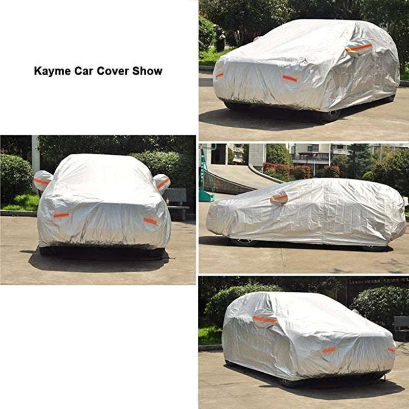 Kayme waterproof car covers outdoor sun protection cover for car for volkswagen vw polo golf 4 5 67 passat b5 b6 tiguan touareg
