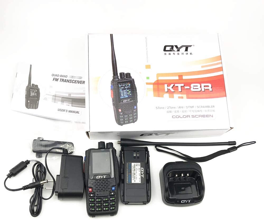QYT KT-8R Quad Band Two Way Radio 5W Color Display Transceiver Handheld Outdoor Intercom