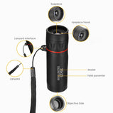 High Definition Monocular Telescope 30X25 Mini Portable Zoom Mobile Phone Camera Lens 7X Scope For Travel Hunting Camping