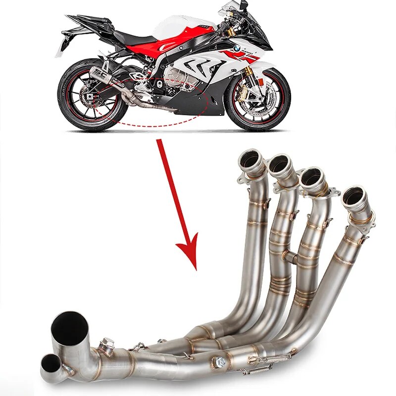 60mm For BMW S1000RR S1000R S1000 RR 2010-2018 Motorcycle Exhaust Front Link Pipe Systems Connector Tube Pit Bike Escape