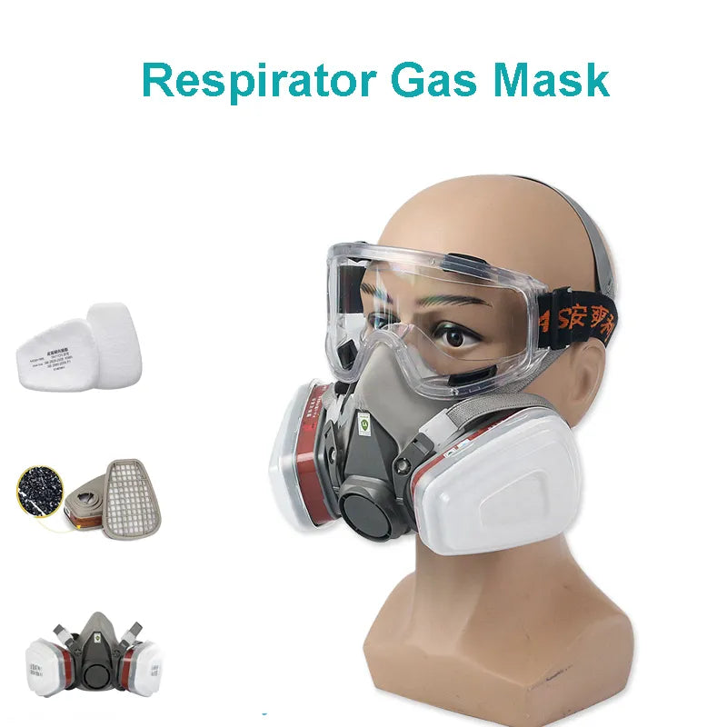 2pc 6001 Full Facemask Respirator Painting Spraying Face Gas Mask 5N11 501 For 6001 PM019