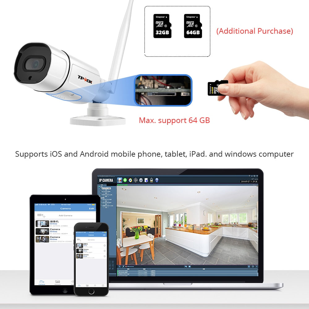 5MP IP Camera Outdoor WiFi Camera HD Wireless Surveillance 1080P Video Home Security Wi Fi Camara Two-Way Audio CamHi Wi-Fi Cam