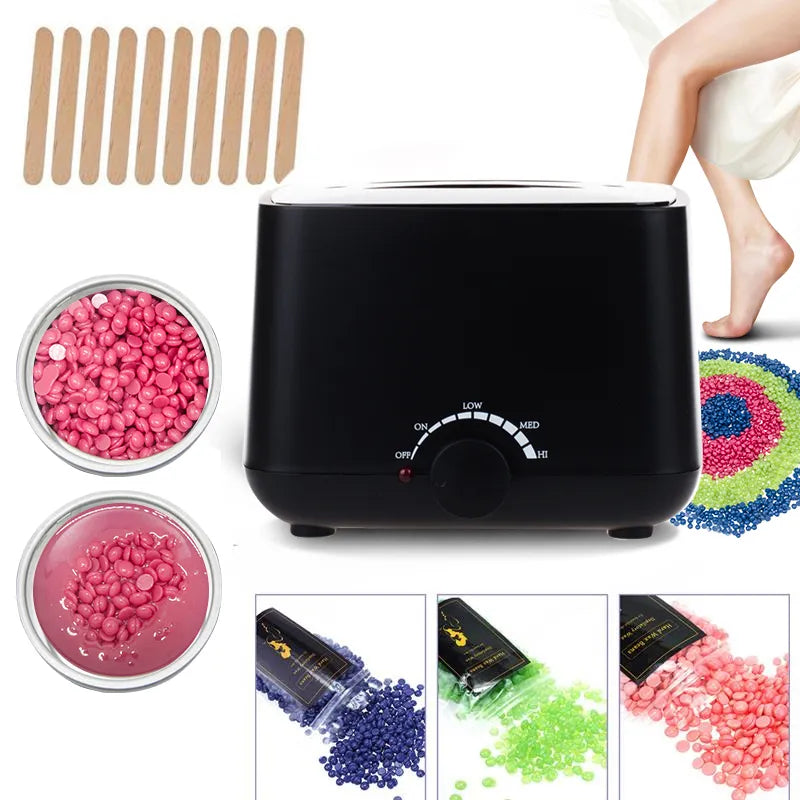 500CC Wax Heater Warmer Hair Removal Machine Wax-melt Waxing Kits With Wax Beans Wood Stickers For Hand Foot Body Hair Epilator