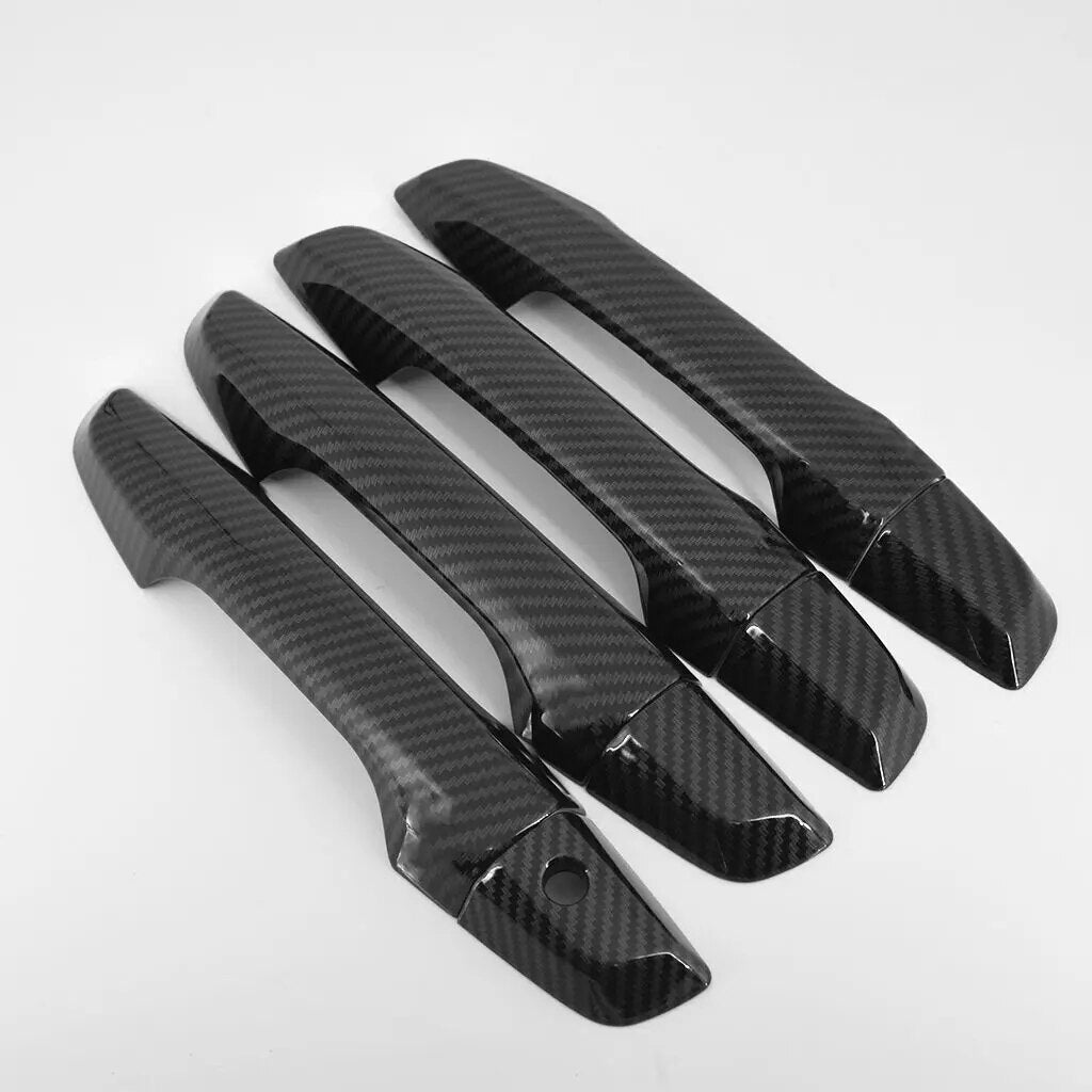 For Honda CR-V CRV 2017 2018 2019 2020 2021 Carbon Fiber Chrome Car Door Handle Covers Trim Overlay Styling Auto Accessories