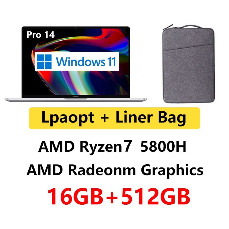 Xiaomi Mi Notebook Pro14 Ryzen AMD Ryzen 7 5800H/R5 5600H 16GB+512GB/1TB PCle  2.5K 120Hz Screen 14Inch Laptop Computer PC