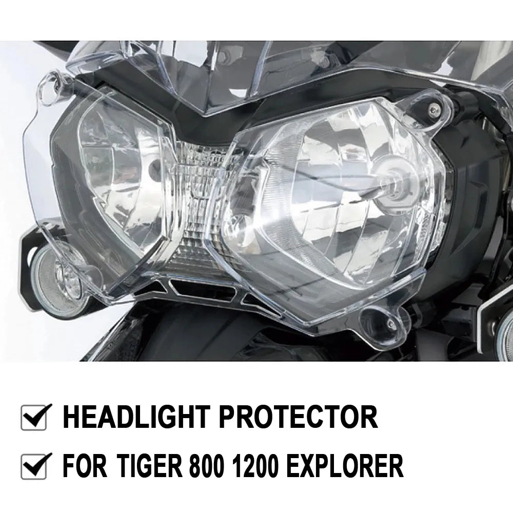 NEW Motorcycle Acrylic Headlight Protector Light Cover Protective Guard Fit For Tiger 800 1200 XCX XRX Explorer 1215