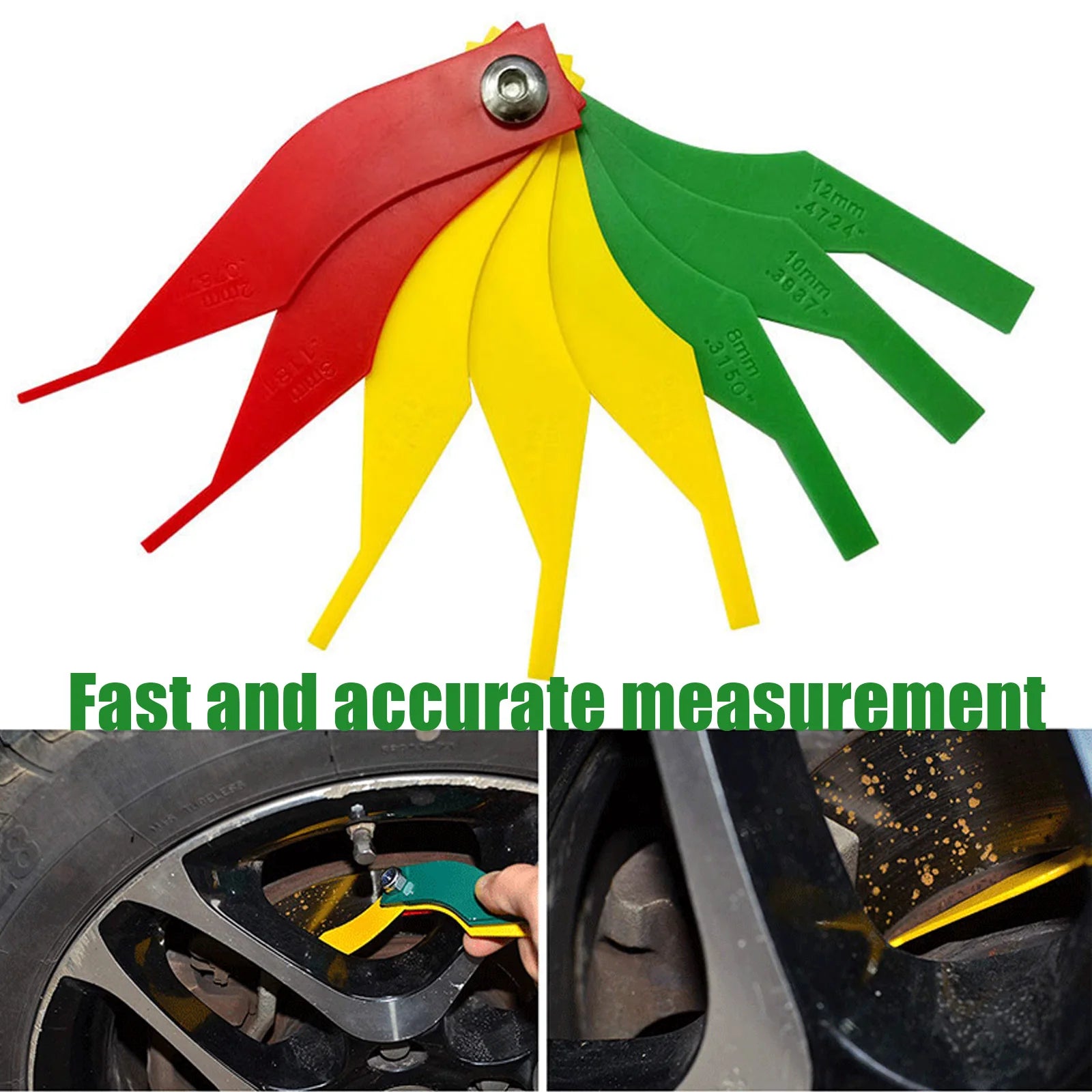 Universal Automotive Brake Pad Thickness Gauge Brake Pad Measure Ruler Test Tool Brake Diagnostic Tool Tester Car Accessories