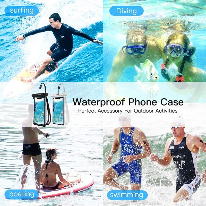 FONKEN Waterproof Phone Case For Iphone Samsung Xiaomi Swimming Dry Bag Underwater Case Water Proof Bag Mobile Phone Coque Cover