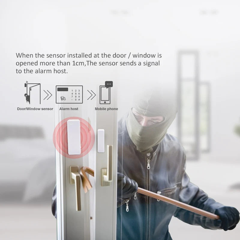 1/3/6pcs Wireless 433MHz Two-way Magnetic Door Sensor Door Window Open / Close Detector for Home Security Alarm Systems
