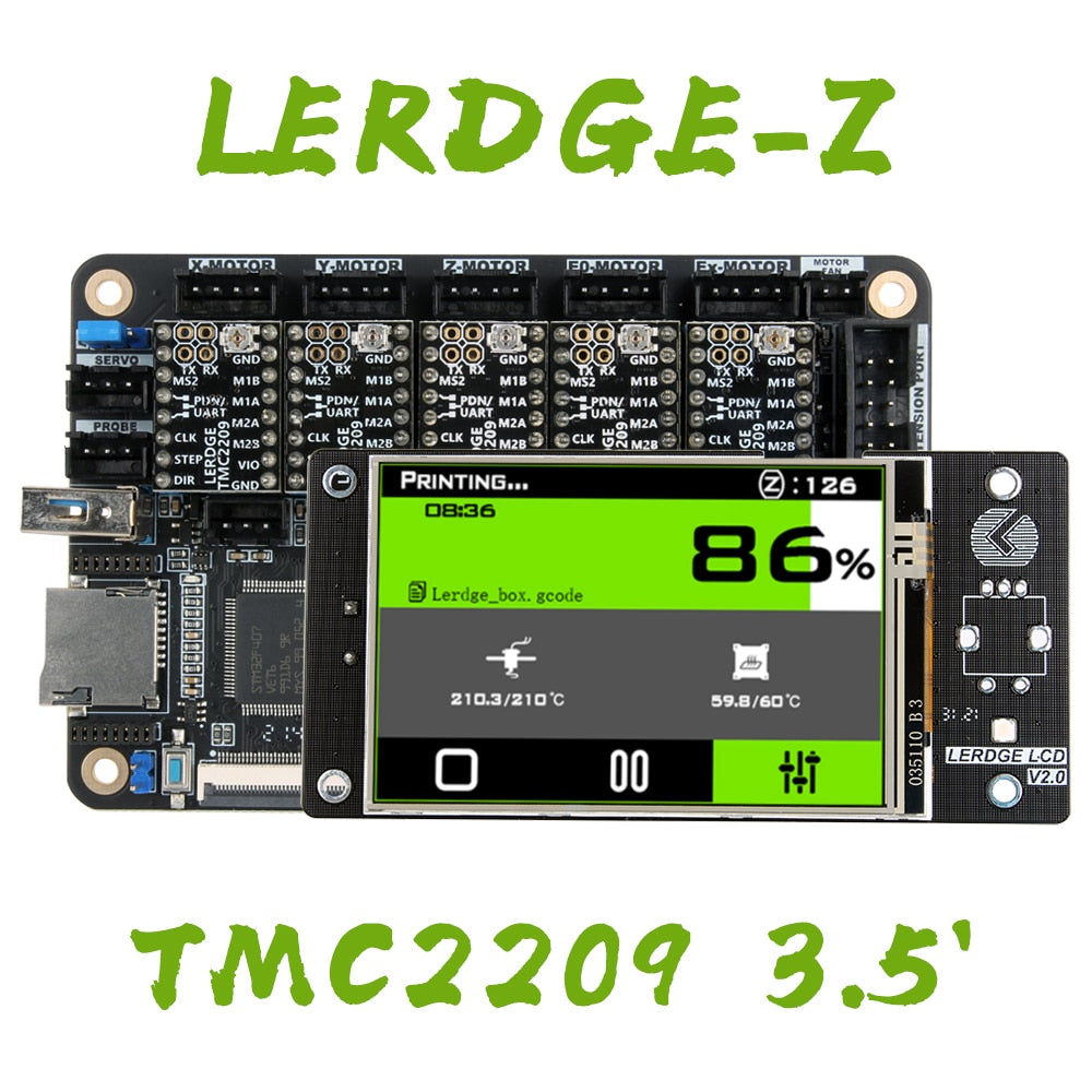 LERDGE-Z 32 Bit 3D Printer Control Main Board DIY electronic Kit Z2 Motherboard TMC2209 Driver Parts 256 subdivision