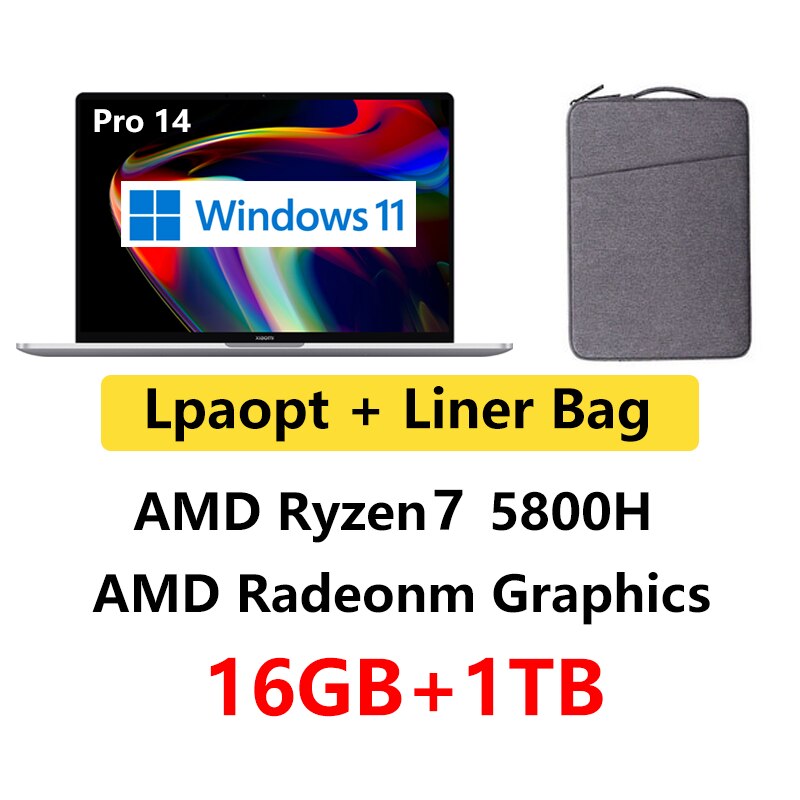 Xiaomi Mi Notebook Pro14 Ryzen AMD Ryzen 7 5800H/R5 5600H 16GB+512GB/1TB PCle  2.5K 120Hz Screen 14Inch Laptop Computer PC