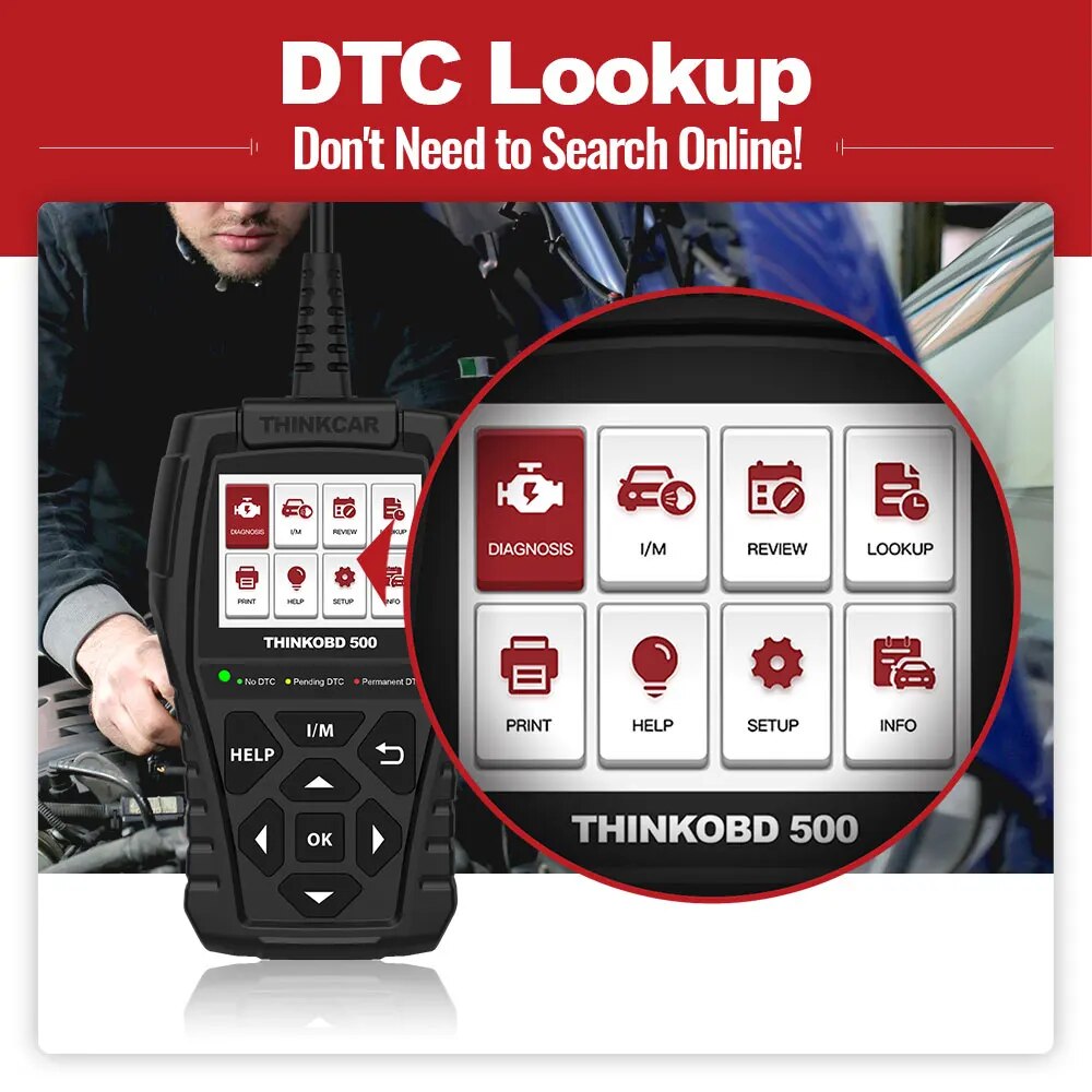 THINKCAR ThinkOBD500 OBD2 Scanner for Car Professional Car Code Reader DTC Lookup Scan Tool for Mechanics OBDii Diagnostic Tools