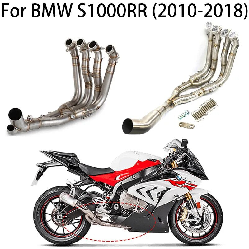 For BMW S1000RR S1000R S1000 RR 2010-18 60mm Upgrade Modified Motorcycle Exhaust Full Systems Front Link Pipe Motocross Muffler